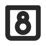 Number 8 Square SVG Icon